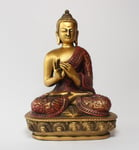 Buddha 13 Cm - Röd/Guld - Dharma