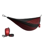 Grand Trunk Double Parachute Nylon Hammock with Straps Crimson/C