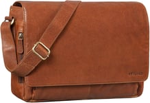 Sac Messenger Vintage en Cuir | Sac à Bandoulière Hommes Femmes | Sacoche Laptop 15 Pouces pour Bureau, Université, Travail | Sac en Cuir Véritable