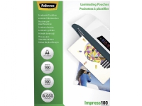 Fellowes Laminating Pouches Impress 100 Micron - 100 mikron - 100-pack - glättat - transparent - A4 (210 x 297 mm) lamineringsfickor