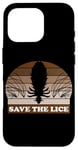 Coque pour iPhone 16 Pro Save The Lice, phrase sarcastique style rétro parasite humour