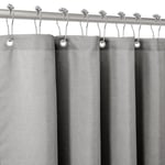 Shower Curtain for Bathroom with Metal Hooks Linen Fabric Shower Curtain Heavy Duty Bath Curtain for Wet Room Bathtub Shower Stall, Hotel Quality, Weighted Hem, Waterproof - 182 x 182cm (Grey)