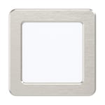 EGLO Spot LED encastrable Fueva 5, 11,7 cm, luminaire encastré plat en acier nickel mat avec surface lumineuse en plastique blanc, lampe plafond blanc chaud, profondeur d’installation 26 mm