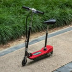 120W Foldable Powered Scooter with Adjustable Seat and Brake - Red