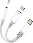 Adaptateur Usb C Vers Jack 3.5Mm (2En1) Casque Chargeur Pour Iphone 16 15 Pro Compatible Avec Samsung Galaxy S23 S22 Ultra Câble Audio Écouteur Pour Apple Pour Ipad Prise De Charge[QUE072300]