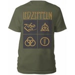 T-shirt Led Zeppelin  Gold Symbols in Black Square