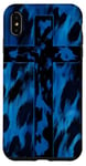 Coque pour iPhone XS Max Coque de téléphone imprimé animal bleu avec verset religieux croix