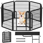 Yaheetech Parc pour Chiens 8 Panneaux Cage Chenils chien Enclos en métal 80 cm de Hauteur Clôture pour Chiot Rongeur Lapin Barriere chien avec sac de