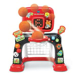 VTech - Bébé Multisport Interactif Rouge et Noir, Structure de Motricité Bébé 2 en 1, Cage de Foot, Panier de Basket avec Tableau de Score et Ballons, Cadeau Enfant Dès 1 An - Contenu en Français