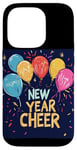 iPhone 14 Pro Happy New Year Cheer with Colorful Balloons Costume Case