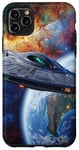 Coque pour iPhone 11 Pro Max Conception de vaisseau spatial Sci-Fi explorant la galaxie