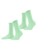 ESPRIT Women's Basic Pure 2-Pack W SO Cotton Plain 2 Pairs Socks, Green (After Eight 7134), 2.5-5