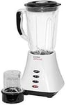 KitchenPerfected 500w 1.5Ltr Table Blender with Mill - 2 Speed Settings - Pulse Setting - 35ml Measuring Cup - Separate Grinder Mill Attachment -Plastic Jug - Ivory White - E5012WI