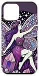 Coque pour iPhone 12 mini Illustration de fée en cristal violet améthyste