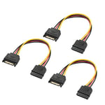 SATA Extension Cable SATA 15 Pin Power Male to Female Extender Cable Cord Adapter for SSD, HDD, PCI-E, Hard Drive Disk- 3 Pack