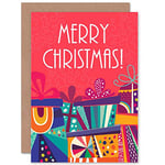 Wee Blue Coo CARD CHRISTMAS XMAS MERRY PRESENT STACK