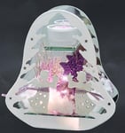 Photophore en Verre avec lumière LED et Bougie Chauffe-Plat avec Branches de Sapin - Ange - Étoile - Neige Artificielle - Décoration de Noël - Cadeau - Décoration de Table - Image 3D