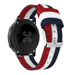 Samsung Galaxy Watch Active 20mm nylon ranneke - Punainen / Valkoinen Sininen Monivärinen