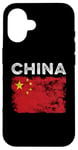 Coque pour iPhone 16 Drapeau chinois vieilli pour hommes, femmes, enfants