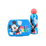 My sweety pop – Ensemble repas garcon - Boîte à goûter + Gourde - Lunch box – Hydratation - Pour enfant - Crèche - Maternelle - Ecole - Vacances - Repas - Idée Cadeau - Mickey Mouse - Rouge/Bleu