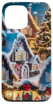 Coque pour iPhone 13 Pro Max Village Enneigé Hiver Neige Noël Modèle Flocons De Neige