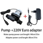 Pompe booster de douche sans balais à tige en acier inoxydable,chauffe-eau solaire,machine à laver,IP68,DC 12V,24V,1/2 "",prise européenne - Type DC 12V 14W-Pump and adapter