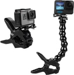 Mâchoires Flexibles - Support col de Cygne pour caméras d'action GoPro Hero 13/Hero 12/Hero 11/Hero 10/9/8/7/6/5/4 Session Hero 3+ Hero 3, DJI osmo, Akaso, Insta 360, Arlo Pro Arlo Go