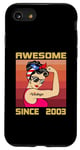 Coque pour iPhone SE (2020) / 7 / 8 22 ans pour femme rétro vintage 2003 génial depuis 2003