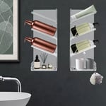 2 Pièces Acrylique Étagère De Douche Montage Mural Salle De Bain Étagère De Rangement Étagère De Douche