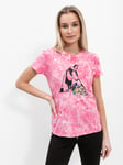 Guess Short Sleeve Womens Flower Girl Easy T-Shirt - Pink Cotton - Size Medium