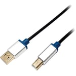 Adnauto - Cable usb 2.0 usb a prise male usb b prise male 2m - Noir