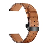 20mm Bracelet en Cuir Compatible pour Samsung Galaxy Watch 6/6 Classic/5Pro/5/4/4 Classic/3 41mm/Active 2/Active,For Huawei Watch GT/2/2e/pro 42mm Bracelet de Remplacement,Black button brown