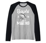 Sushi in the Making Tuna Fishing Raglan Baseball Tee