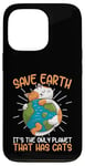 Coque pour iPhone 13 Pro Save Earth Cat Lovers, une planète mignonne qui s'embrasse