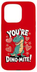 Coque pour iPhone 15 Pro Costume de dinosaure T-Rex pour la Saint-Valentin