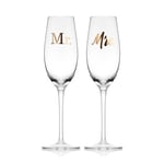 Mikasa Gold Mr. and Mrs. Wedding Anniversary Champagne Toasting Flutes Gift Boxed, Set of 2, 8 Ounce