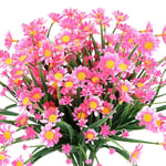 Ksnnrsng Artificial Daisy Flowers Outdoor Fake Flowers for Decoration Faux Plastic Foliage Greenery Shrubs Flower Garden Porch Window Box Hanging Plants Indoor Decor (Pink)