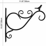 Support Plante Mural Balcon, Lot de 2 Rétro Européen Forme d'Oiseau, Crochet de Suspension en Fer Forgé, pour lanternes à paniers avec Vis, Décor