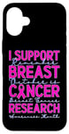 Coque pour iPhone 16 Plus Je Soutien La Recherche Sur Le Cancer Du Sein