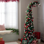 Home Argos 6ft Curved Top Slim Christmas Tree