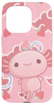 iPhone 15 Pro Cute Kawaii Axolotl Cat Aesthetic Pink Cloud Case