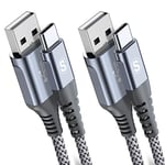 2-Pack 1M USB C Cable 3.1A Fast Car Charger Cable Compatible for iPhone 16 15 Plus Pro Max, Samsung Flip/Fold 6 5 4 3 S10 S9 S8 S20 S21 S22 S23 S24 A15/14/13/12 A35/A34 A55/54, Pixel 8 7 6, Tablets