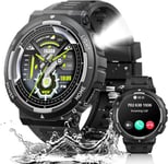 Montre Connect¿¿E Homme Femme Avec Lampe De Poche Led Appels Bluetooth 1,53'' Hd Smartwatch Militaire ¿¿Tanche 3atm Avec 110+ Sportifs Moniteur De Fr¿¿Quence Cardiaque Sommeil Pour Android Ios Samsung