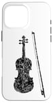 Coque pour iPhone 16 Pro Max Violon et Archet (Noir Ancien) Violoniste