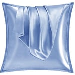 Vielit Taie Oreiller Satin 65x65 Lot de 2,pour Cheveux,Similaire Aux Taie d Oreiller en Soie,Housse de Coussin 65x65,Taies d'oreillers certifié Oeko-Tex Bleu