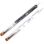 2pcs Nail Art Pens Brush Double Nail Dotting Pen Polish Brush