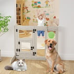 Practical 80cm Dog Gate Adjustable Pet Barrier Gate Multiuse for Doorways Stairs