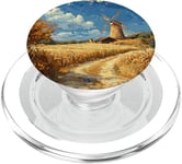 Wheat Fields With Windmills Landscape Vintage Graphic PopSockets PopGrip for MagSafe