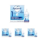 Aptamil 1 First Baby Milk Formula Starter Pack Ready to Use Liquid, from Birth, 6x70 ml (Pack of 4)