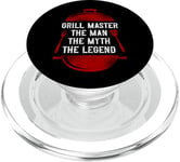 BBQ Smoker Grill Master The Man The Myth The Legend Badge PopSockets PopGrip for MagSafe